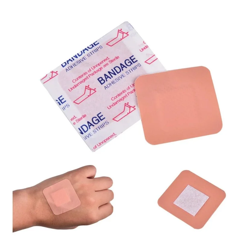 

100Pcs/lot Adhesive Plasters Closures Fabric Fingertip Wound Strips First Aid Band Bandaid Care Dressing Bandage Patches