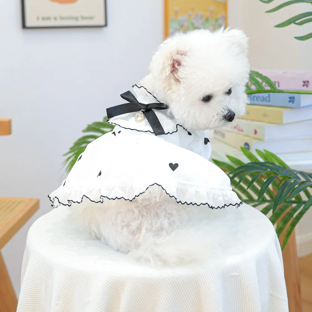 

Stylish Cute Dog Princess Dress Lightweight Love Lace Dog Fluffy Skirt Breathable Pet Puppy Clothing Summer Season