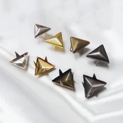 100sets Brass Triangle Claw Rivets Fashion Clothing Studs Leather Craft Bag Belt Garment Shoes Collar DIY Decor Accessories