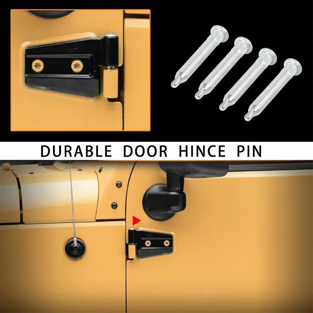 4pcs Steel Door Hinge Screws for Jeep For WRANGLER 2007 2008 2009 2010 2011 2012 2013 2014 2015 2016 2017 2018