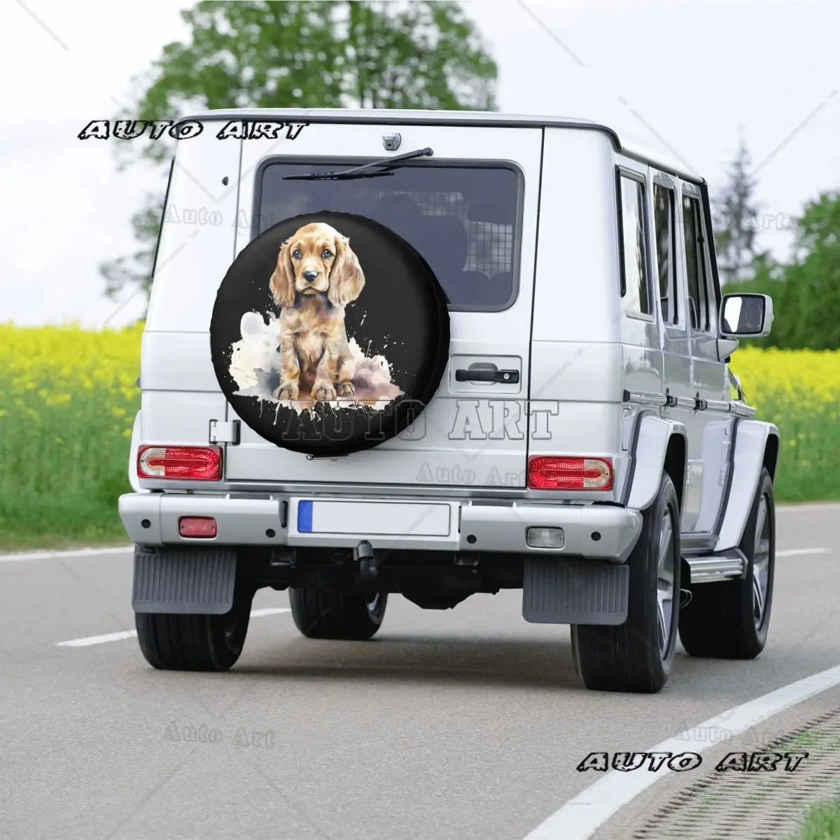 غطاء إطار احتياطي لجرو Cocker Spaniel بألوان مائية لغطاء حماية العجلات لشاحنة التخييم والسفر العالمي #3