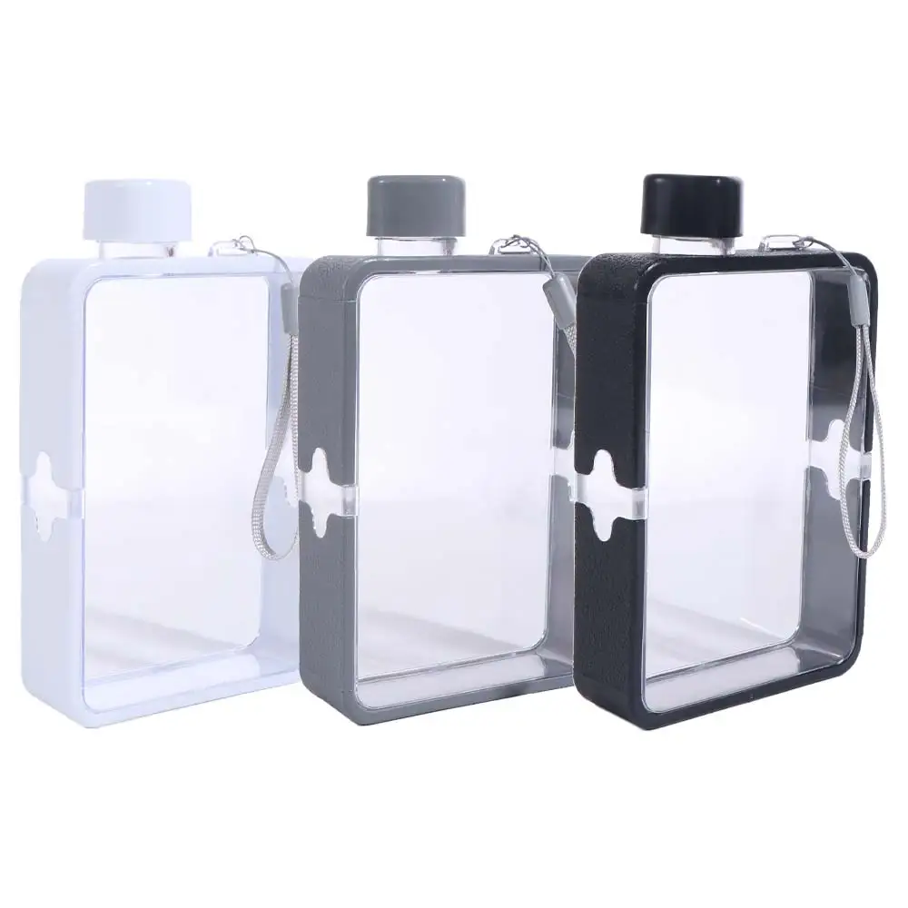 

Convenient Portable A5 Water Bottle Plastic Large Capacity Water Cup Leak Proof Flat Tea Kettle School