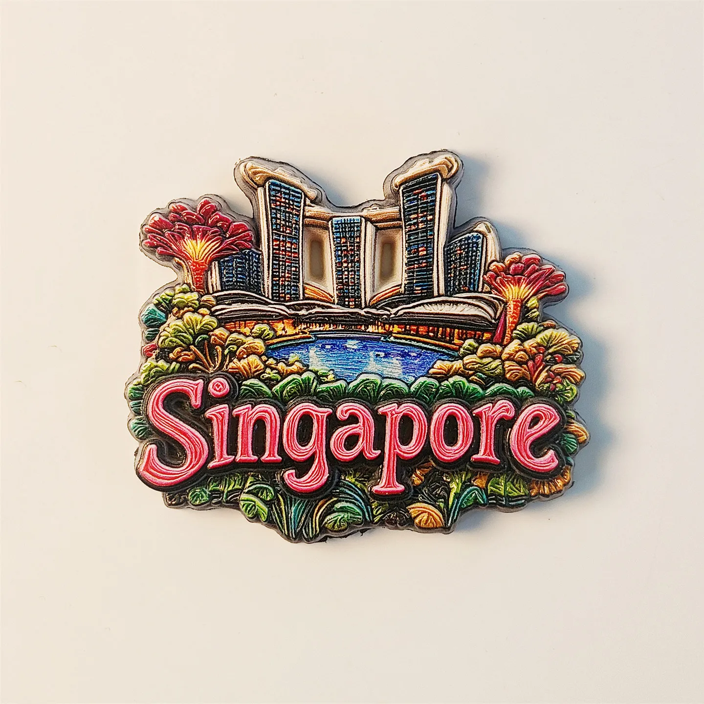 Marina Bay Sands Hotel Singapore Travel Souvenir Fashion Three-Dimensional Home Decoration Magnetic Fridge Magnet Resin Material