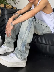 Loose Baggy Men's Jeans Low Rise Trousers Summer Male Cowboy Pants Aesthetic Stylish Y2k Streetwear Original Denim Goth Retro Xs