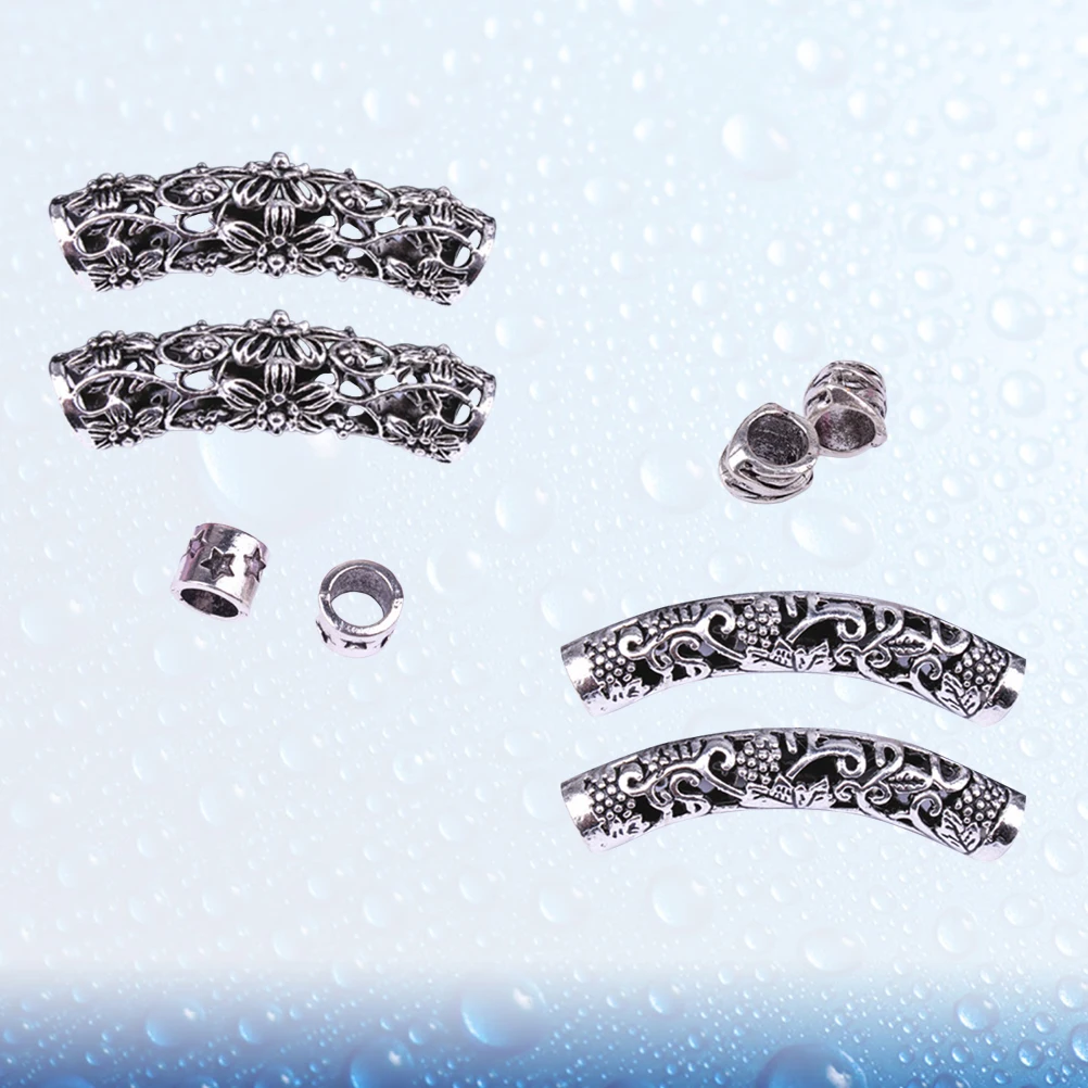 

8 шт., плетение бусин, декоративные дреды, манжеты для волос, полые легкие металлические трубки, прочные стильные аксессуары для волос, фестиваль