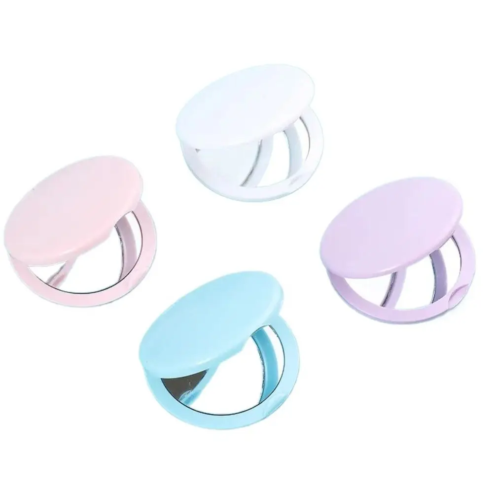 Portable Double Sided Flip Small Round Mirror Small Round Mini Folding Mirror Cute Round Makeup Mirror Office