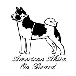 Car Stickers American Akita on Board Vinyl Decals Car Motorcycle Bumper Body Rear Window Decorative Decals,20CM*18CM