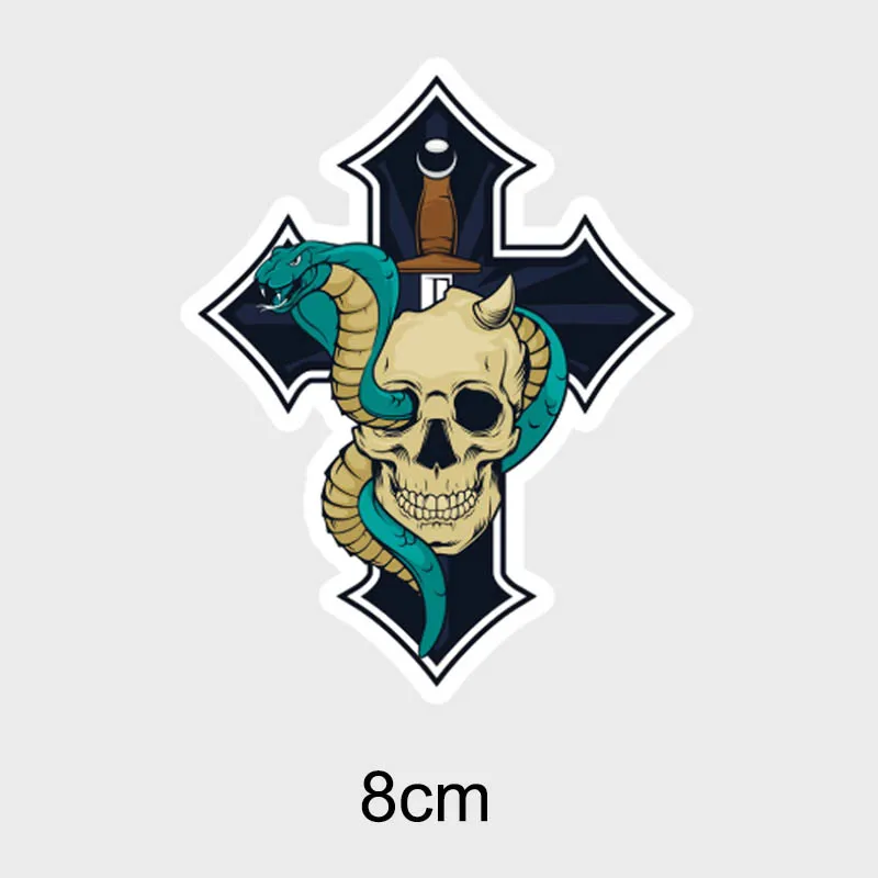 Cartoon Skeleton Cross Decals Laptop Waterproof Sticker Vinyl Matte Pegatinas for Luggage Skateboards Helmet Motor Decoration