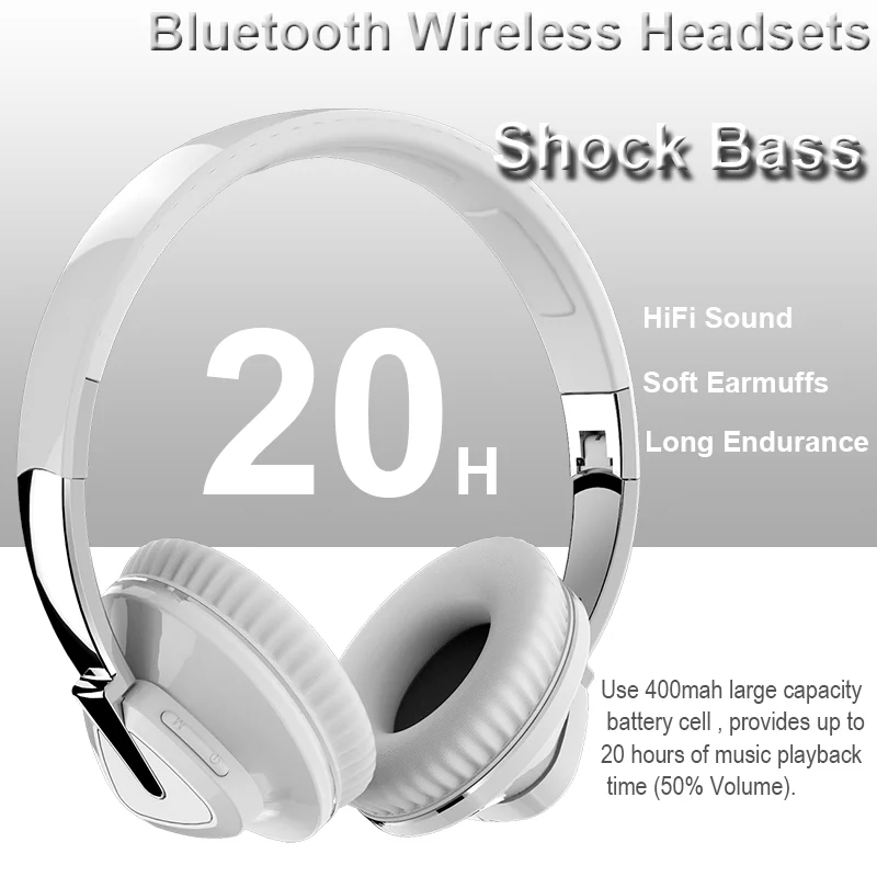 

Bluetooth Headphone Wireless Earphone Noise Cancel H3 Pro max Headset with Mic 20 Hours Playback Music Game Foldable Support TF