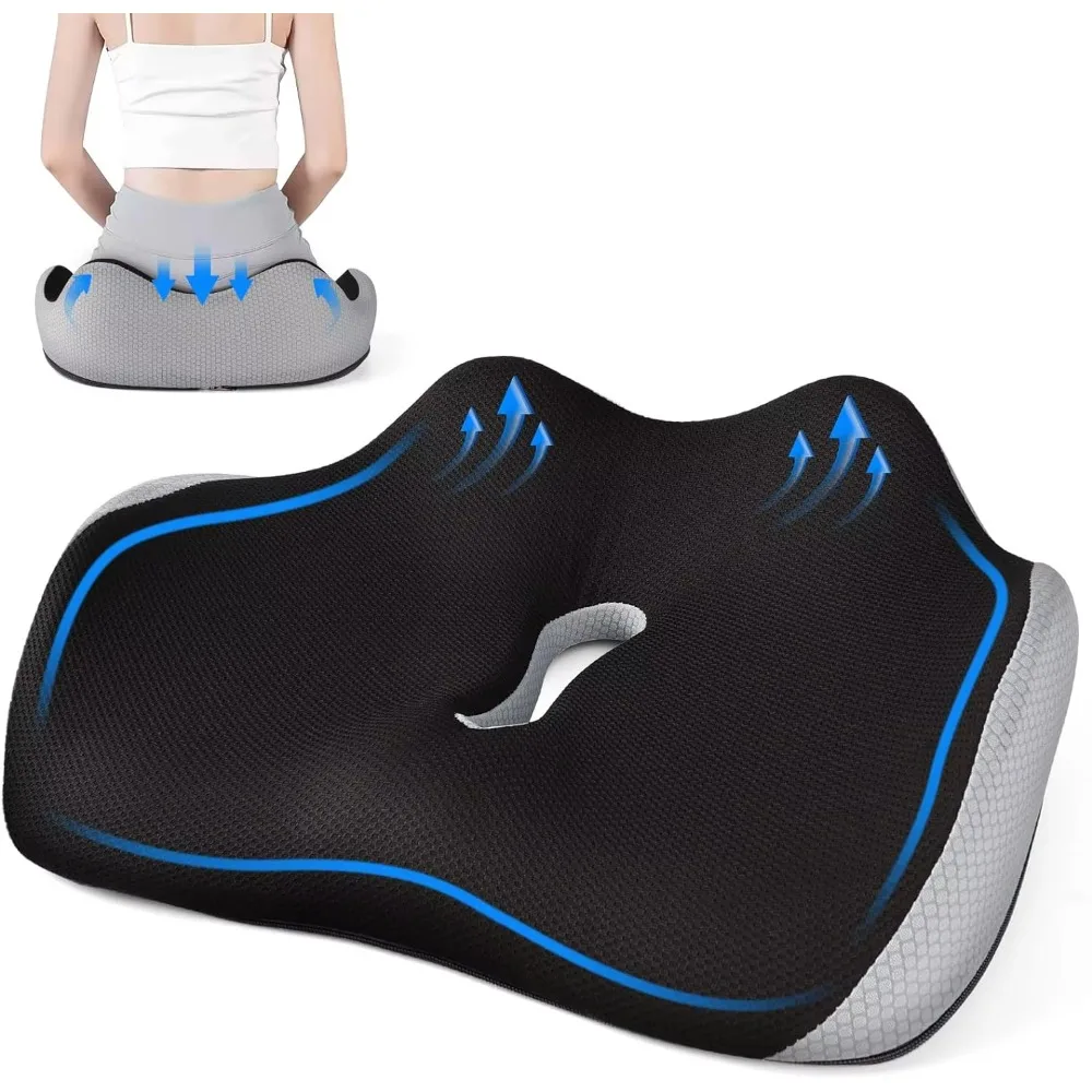 Seat Cushion for Coccyx Sciatica Hemorrhoid Tailbone Back Pain Relief Memory Foam Seat Pads Cushion Ergonomic for Office Car