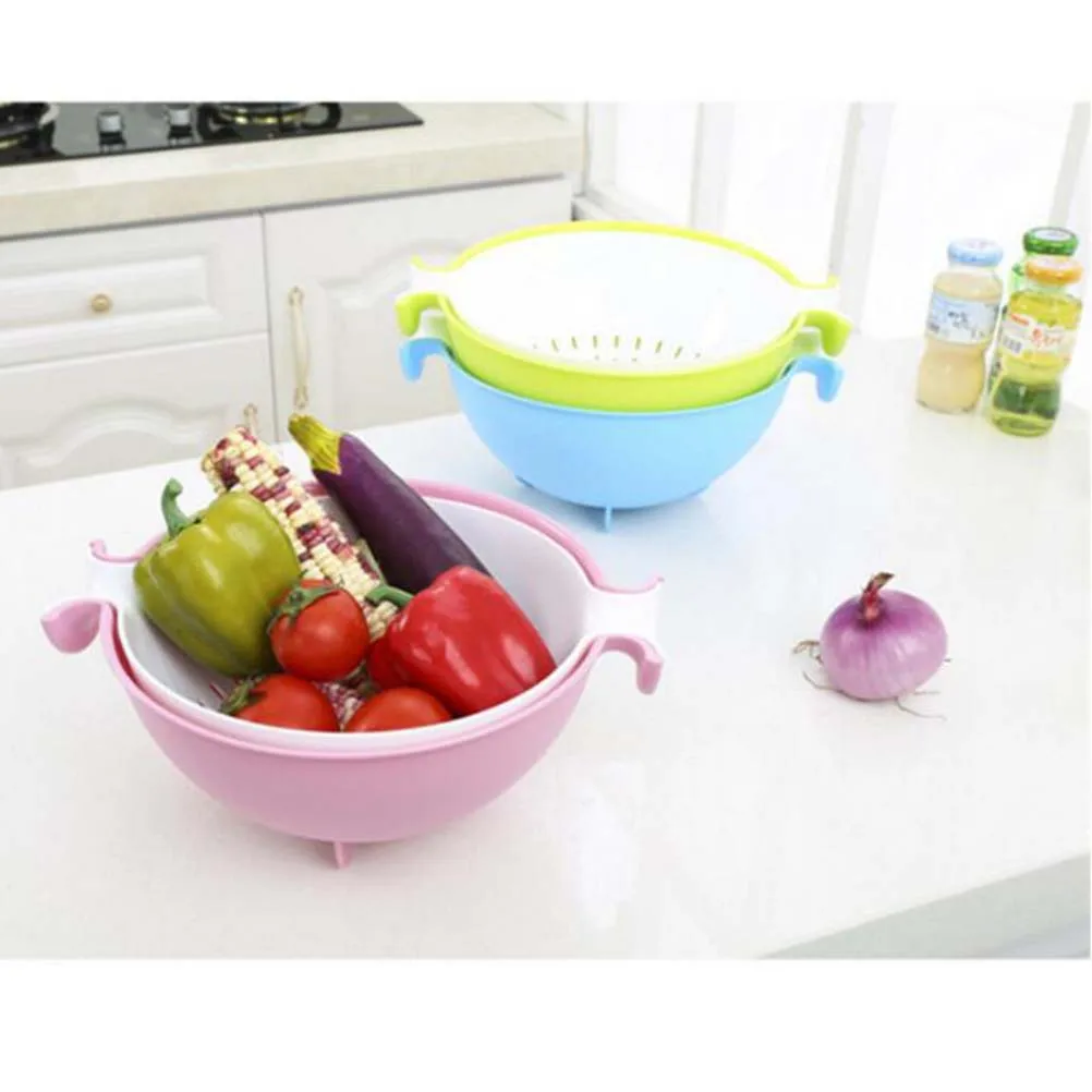 

2-in-1 Large Multifunctional Kitchen Strainer Colander Bowl Set Plastic Washing Draining Rinsing Veggies Fruits Salad Leaves