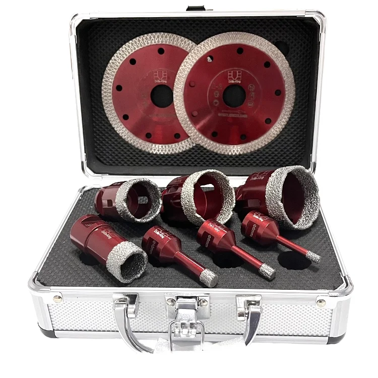 Professional European Quality Carbon Steel Diamond Crowns Hole Saw Core Drill Bits Set 6mm 8mm M14 for Glass Ceramic Tiles