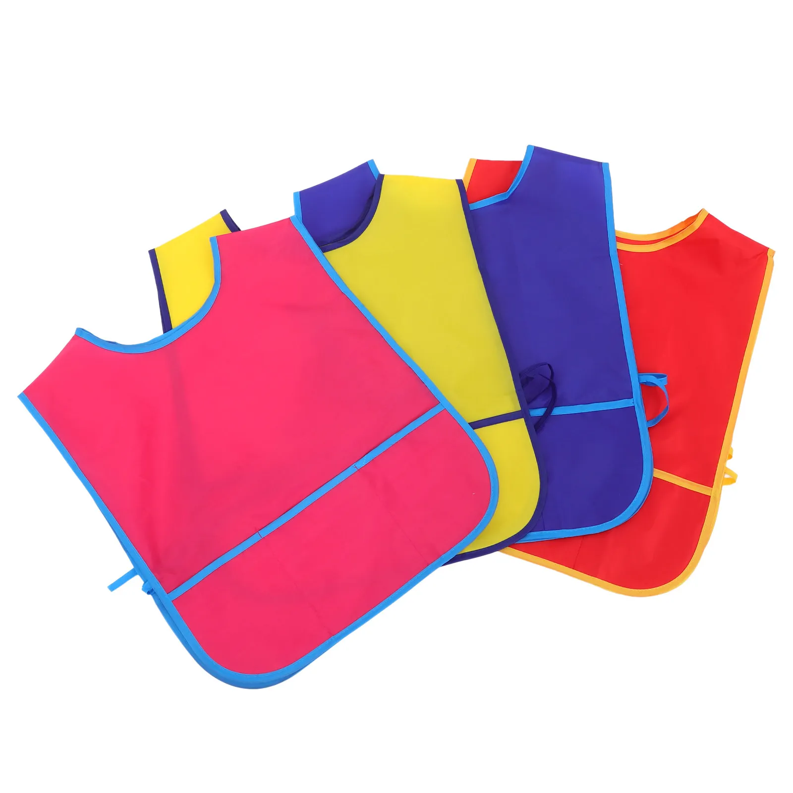 4Pcs Kids Painting Apron Nylon Sleeveless Adjustable Art Smocks Waterproof Comfortable Drawing Bibs for Toddlers Children 8-12