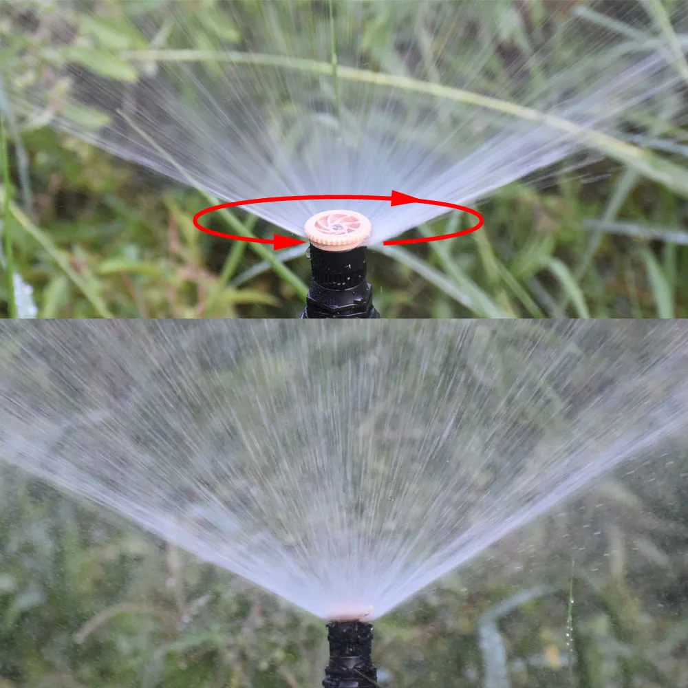 0-360 Degree Rotating Jet Sprinklers Double Outlet Rocker Nozzles 1/2