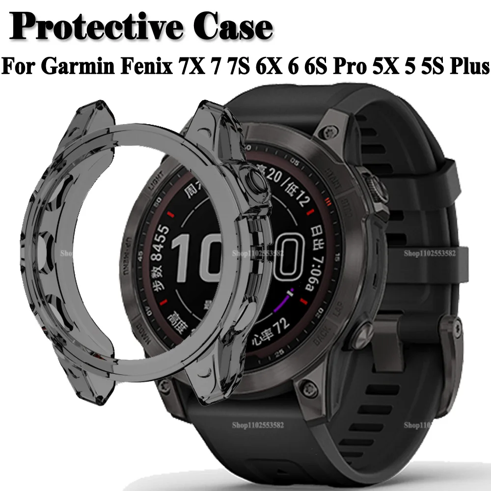 Soft TPU Protection Case For Garmin Fenix 7 7S 7X 5S 5 5X Plus 6S 6 6X Pro Smart Watch Protector Frame Cover Bumper Shell