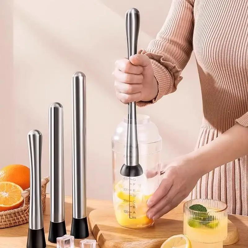 Stainless Steel Cocktail Muddler Shaker With Crushing Hammer DIY Drink Fruit Muddler Crushed Ice Barware Tool