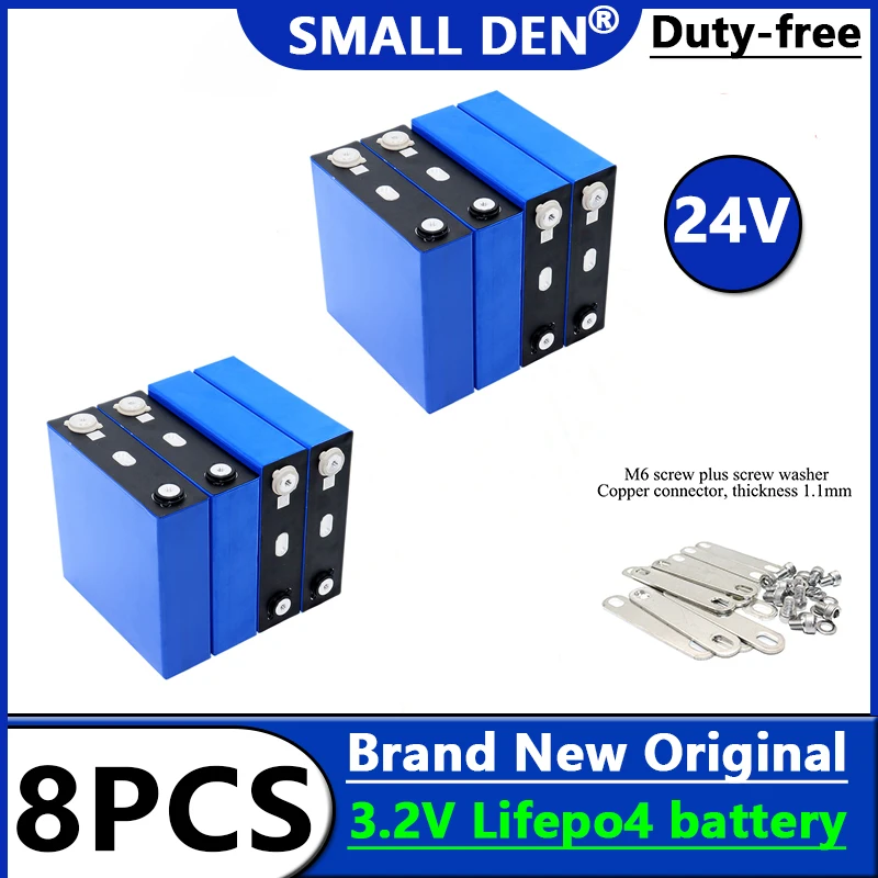 

Duty-free，8pcs 3.2V 135Ah Lifepo4 battery 3C High power Rechargeable cell DIY Electric car RV Home Solar storage Inverter marine