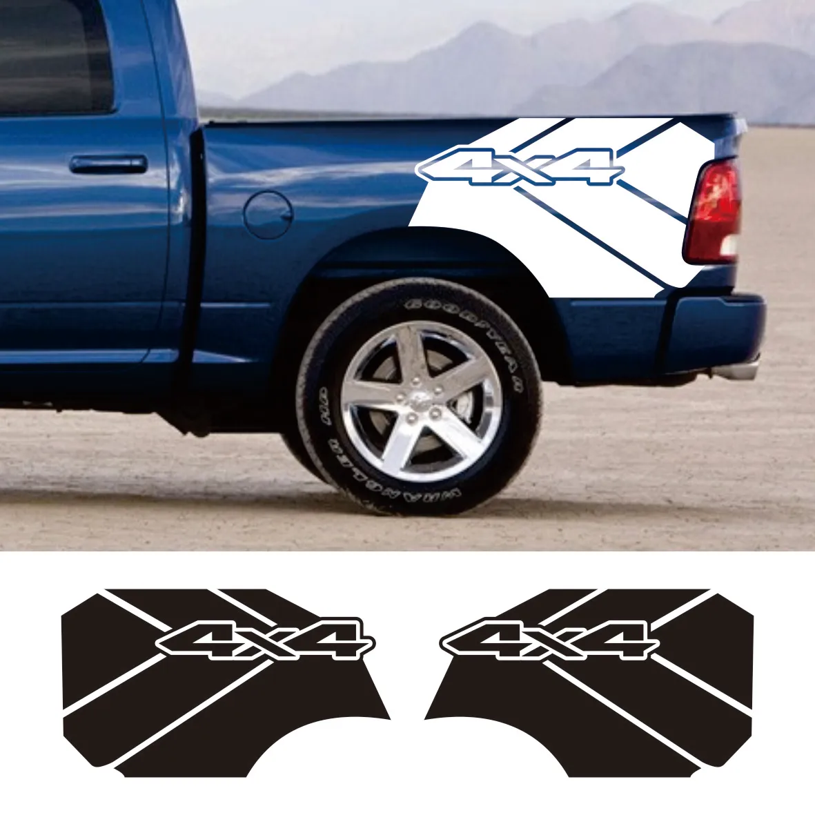 Pickup Rear Bed Side Stickers For Dodge Ram Rebel TRX Truck Trunk Graphics Grunge 4X4 Decor Decal Vinyl Cover Auto Accessories