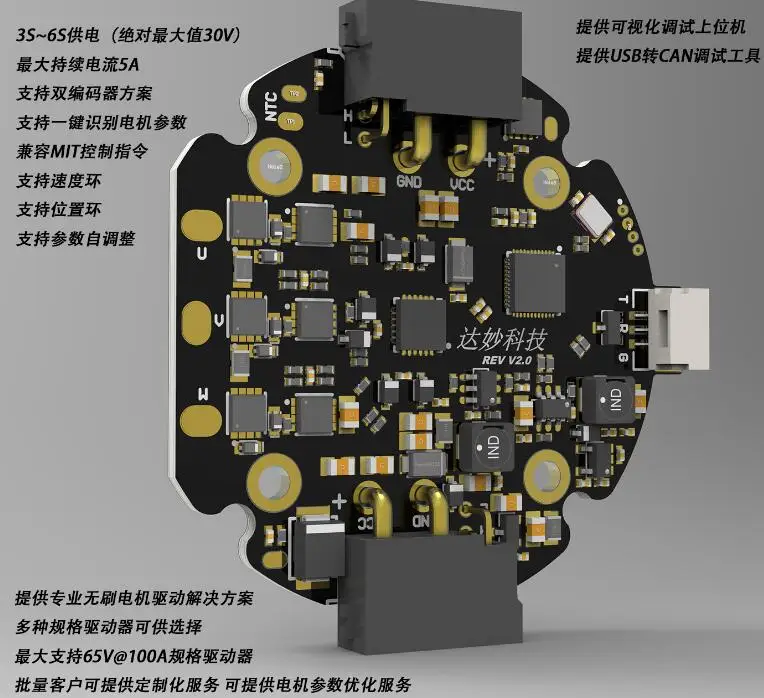 MIT-driven brushless servo arm robot technology joint motor FOCGM43 deceleration double encoder