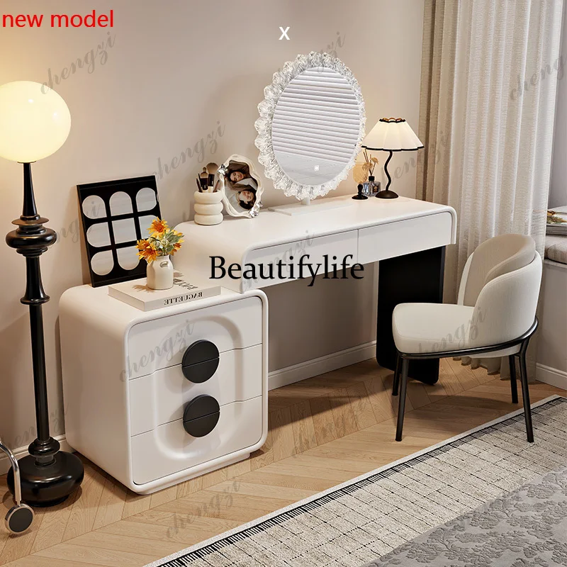 N138Vintage Wood Dressing Table Apartment Girls Bedroom Drawers Fashion Dressing Table White Headboards Tocador Maquillaje Furni