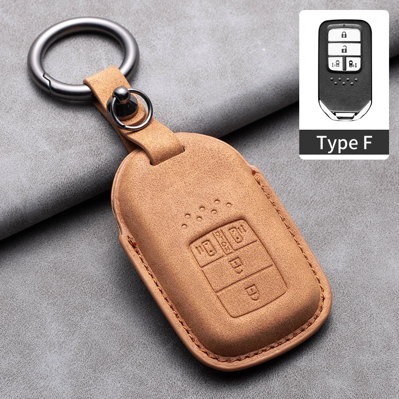 Leather Car Key Case Cover for Honda Civic CRV HRV Accord Pilot fit Freed Vezel Odyssey 2018-2022 for StepWgn 2019 Spada Freed