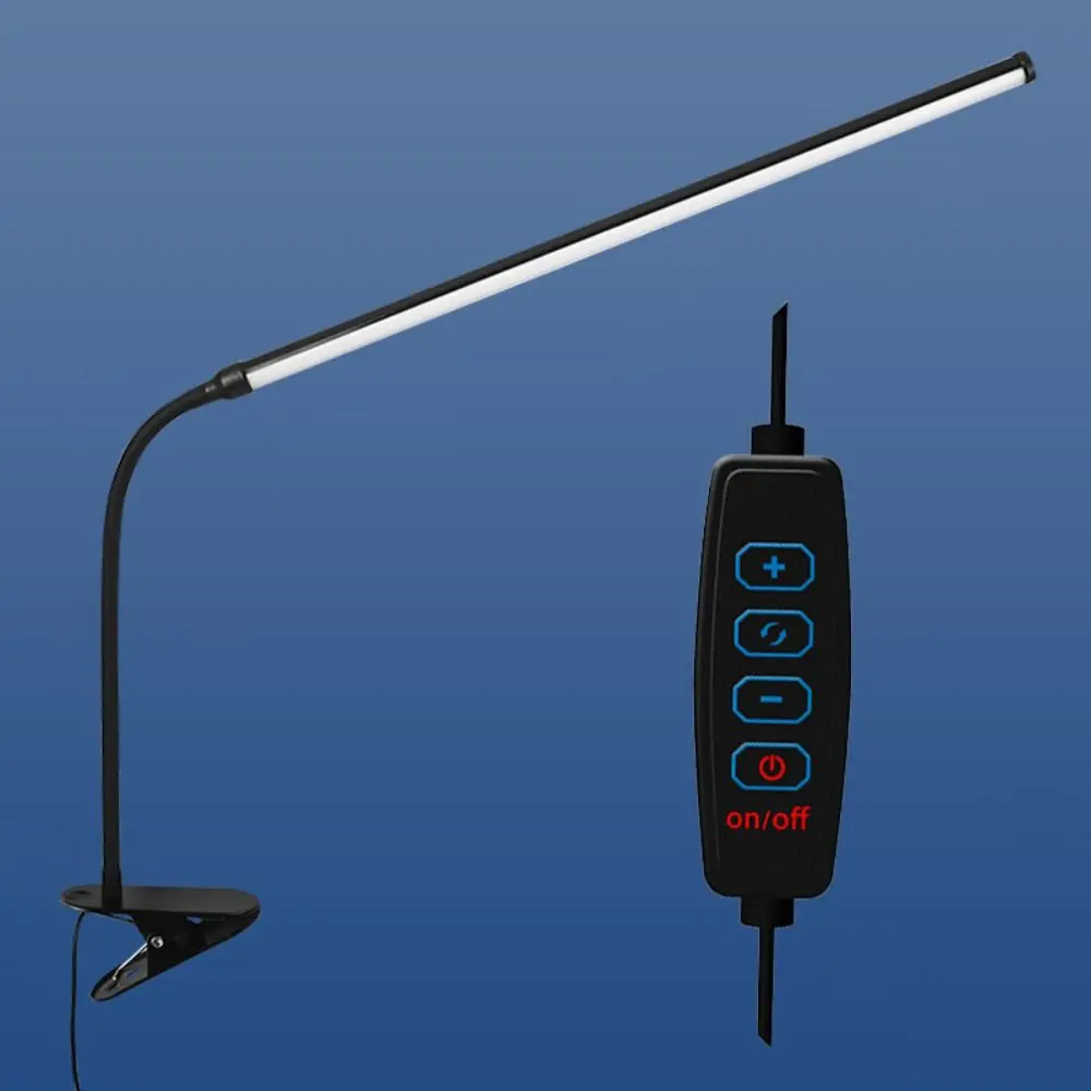 

Eye-Caring LED Clip-on Desk Lamp 3 Mode Colors Adjustable Brightness Desk Light with Clamp Long Arms Flexible
