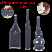 3Pcs/Set Blackhead Removal Glass Pipes Face Pore Cleanser Vacuum Extractor Tube