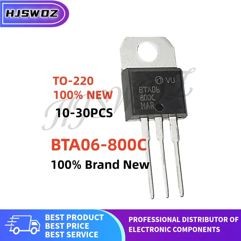10-30PCS 100% New BTA06-800C BTA06 800C BTA06800C TO-220 bidirectional thyristor