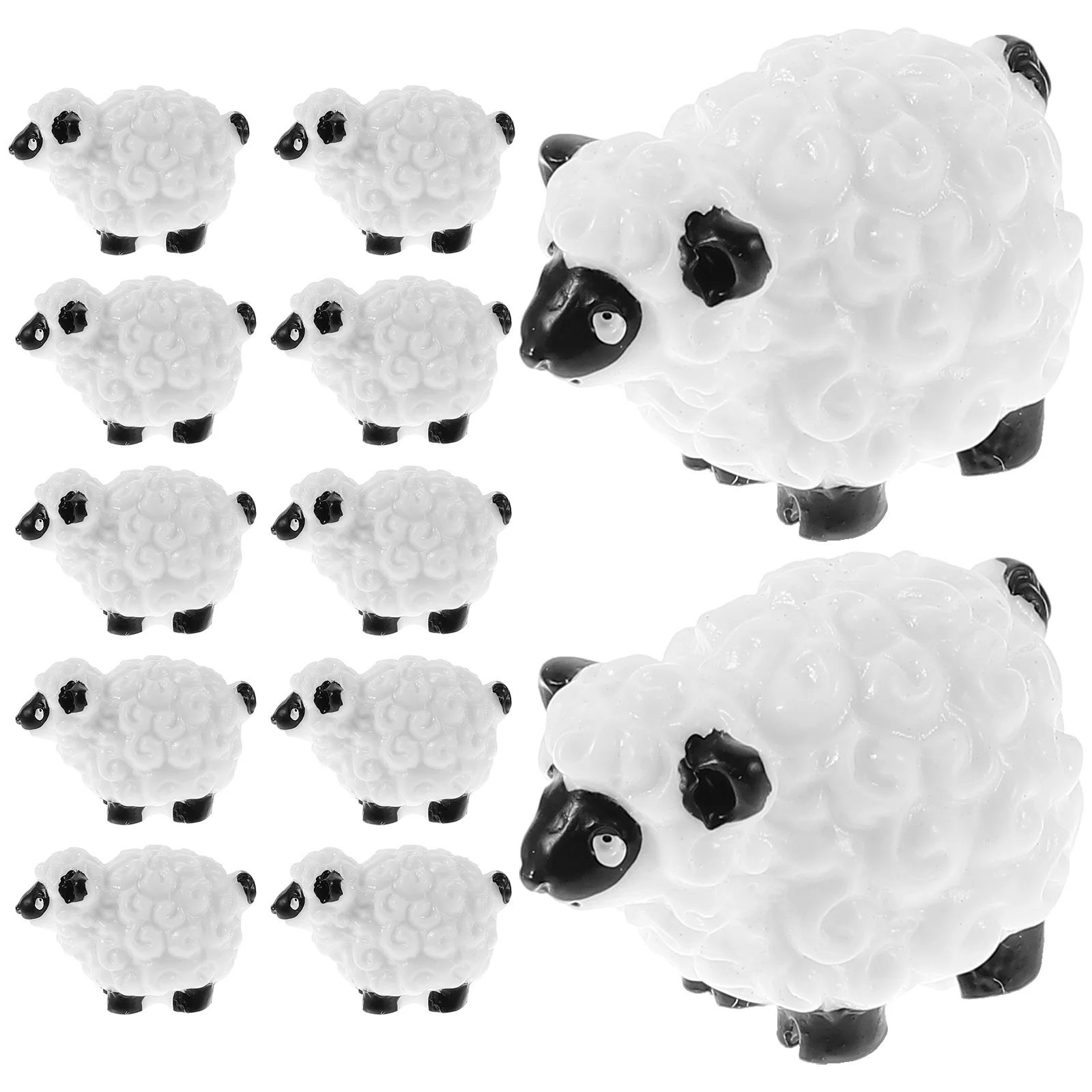 12 Pcs Moss Micro Landscape Decorative Ornaments Sheep Miniatures Kids Toys Figurines House Animals Figures Cupcake Toppers