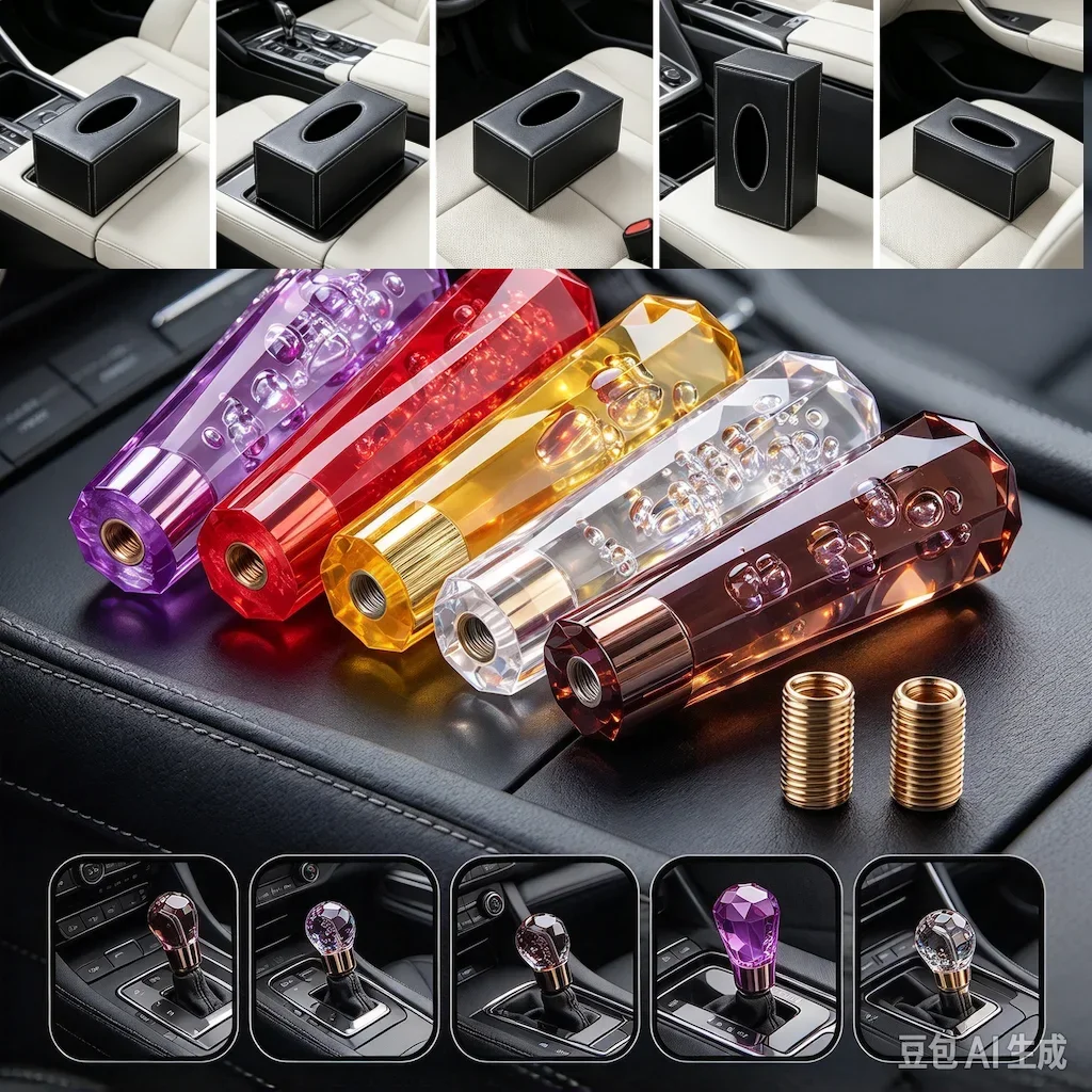 15cm Universal Car Resin AT MT Crystal Gear Shift Knob Head Acrylic Bubble Octagonal Shift Handball Knob Lever