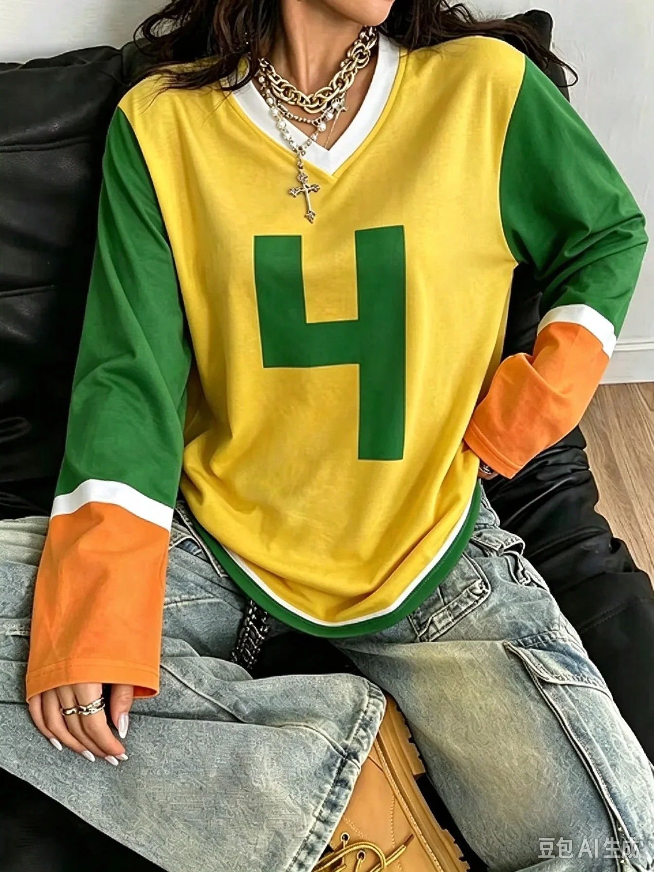 Jonathan Cosplay Clothing Hotel Transylvania Halloween Party Cosplay Clothes Men Colorblock Long Sleeve Jersey T-shirt Y2k Top