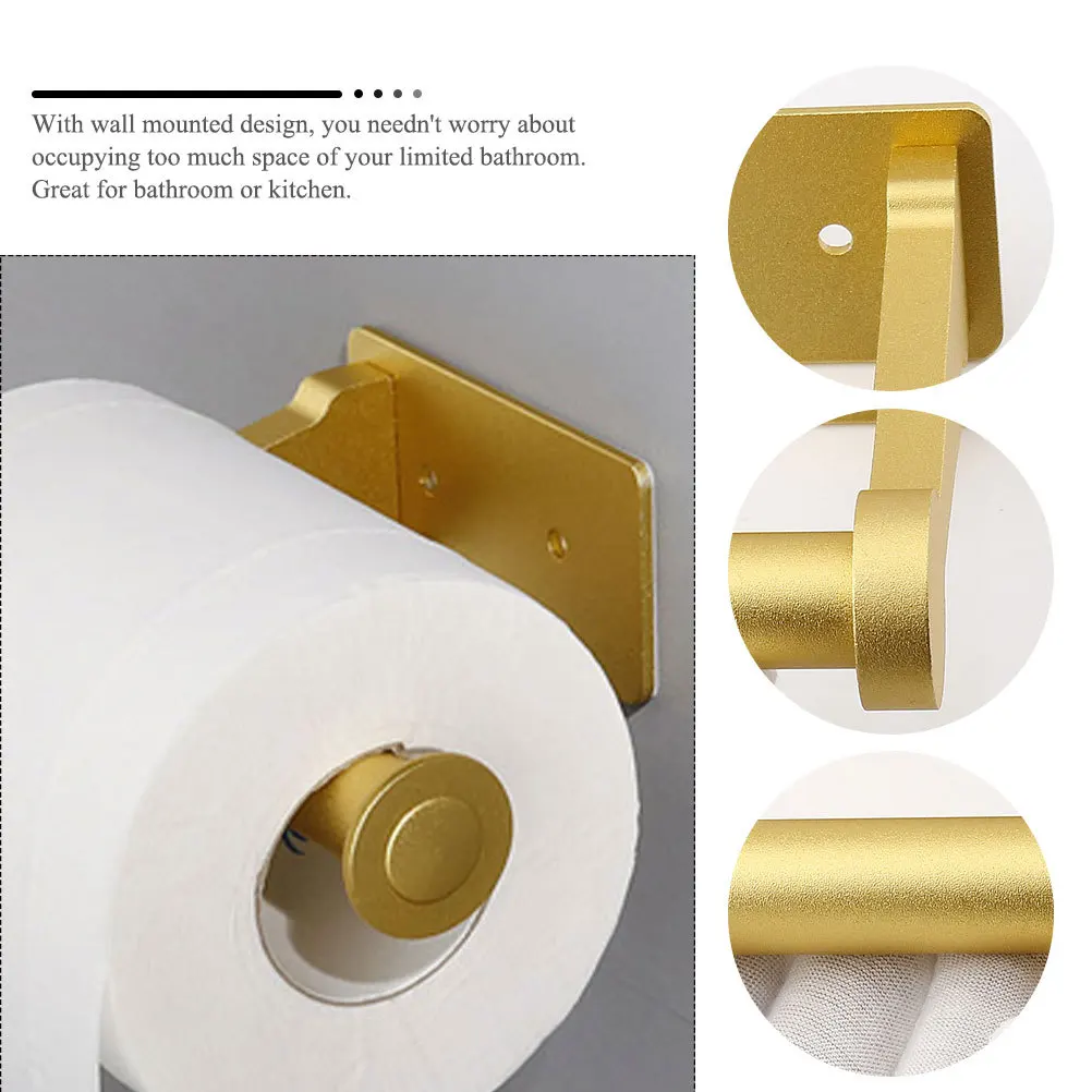 

Wall Mounted Toilet Paper Rack Space Aluminum Bathroom Kitchen Tissue Holder Rust Resistant Paper Mount