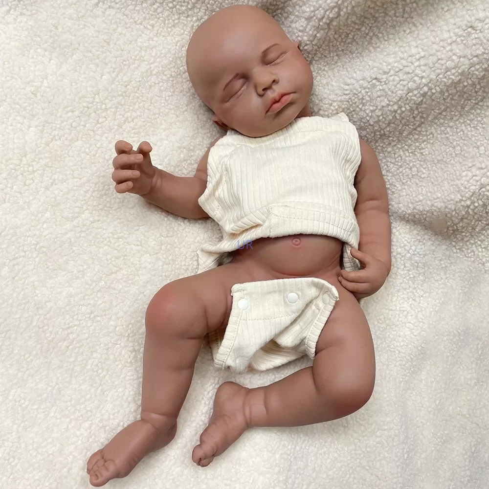 20inch Dark Colour LouLou Waterproof Full Silicone Reborn Doll Handcrafted Newborn Baby for Artist Collection Toy