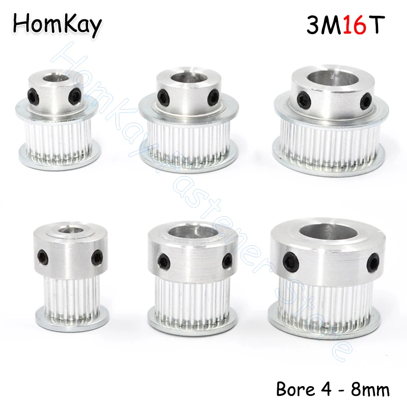 16T HTD-3M Koło pasowe rozrządu Otwór 4 5 6 6.35 7 8 mm 16-zębowe koła synchroniczne Akcesoria do drukarek 3D Części do paska o szerokości 10 mm