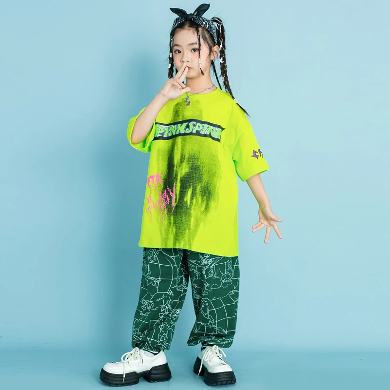 Kinder Ballsaal Hip Hop Kleidung schwarze Cargo Weste Top Print Jogger Hosen für Mädchen Jungen Jazz Tanz kostüme Teen Street Kleidung