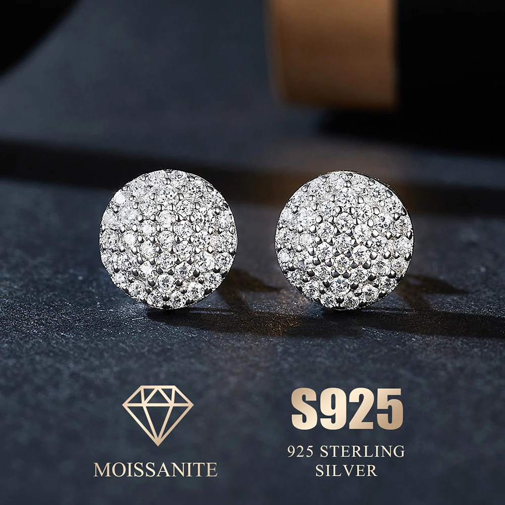 

925 Gra Certificate Lab Created Diamond Full Moissanite Earrings Moissanite Earrings Women Silver Engagement