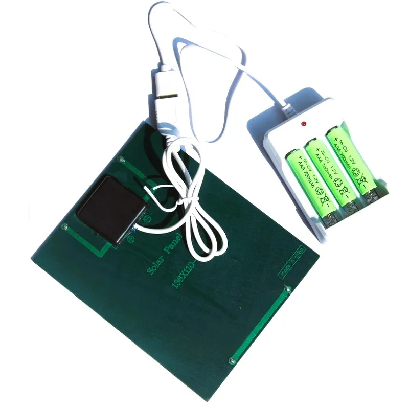 Customized 6V 2W Small Size Solar Panel Charger with Base for AA AAA Battery Charging Polycrystalline Solar Phone Charger