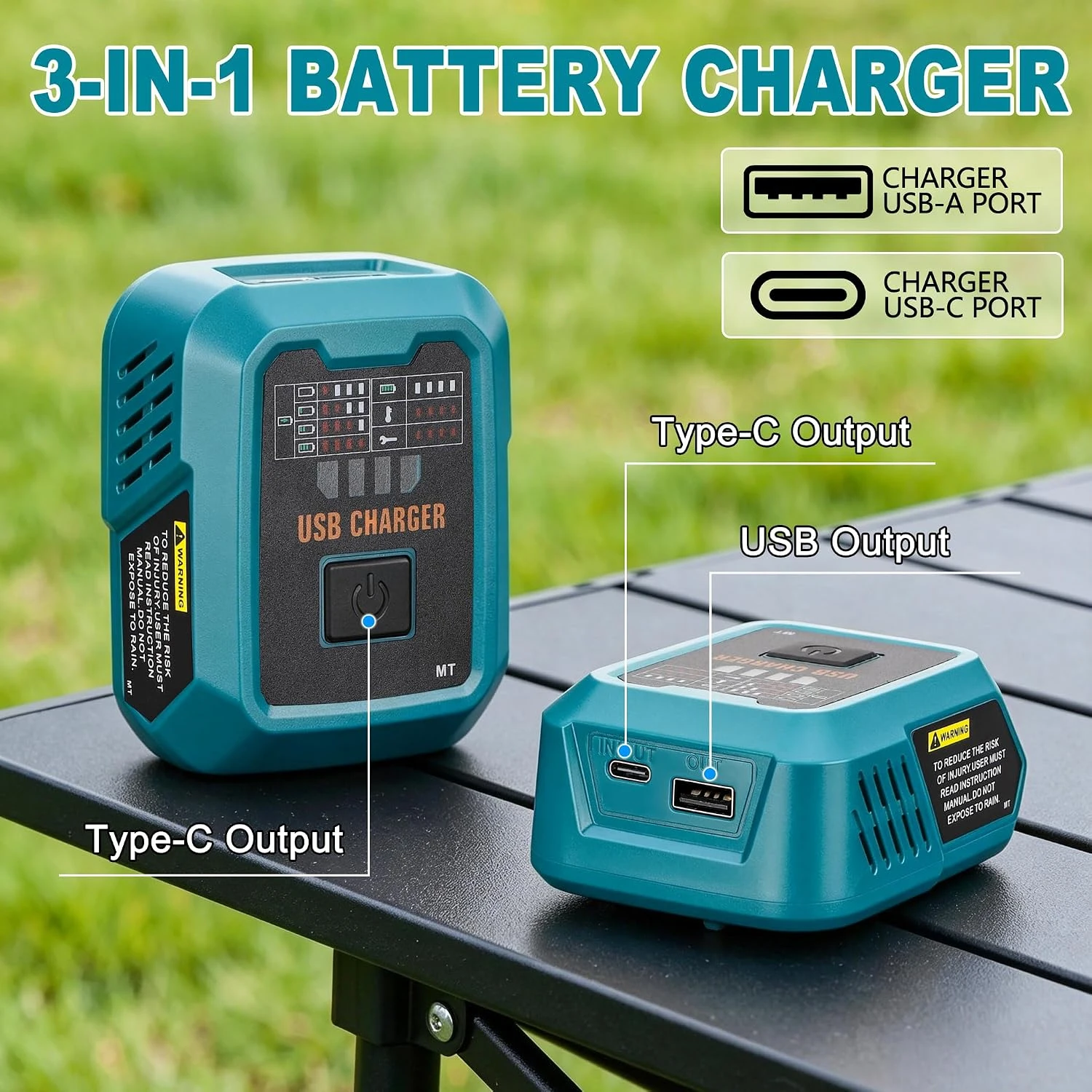 NEUE Verbesserte 100W Schnellladestation für Makita 18V Akku, Tragbarer Stromwechselrichter mit USB-Typ-C-Anschluss zum Laden (nur Werkzeug) – Detail 9