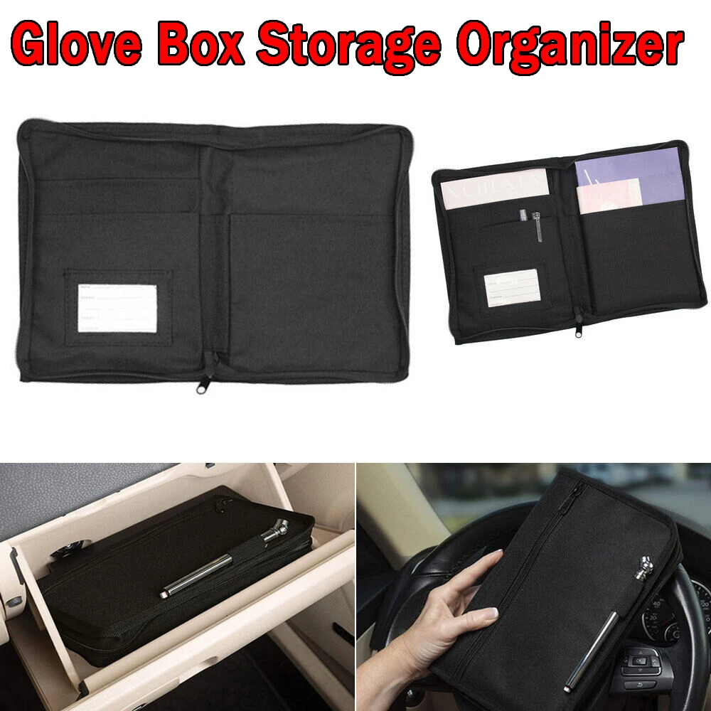 Car Glove Box Storage Organizer Document Storage Universal 1 Pc 24*18*2cm Black Folder Manual Multi Pockets Paper