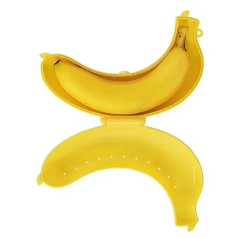Boîte de rangement portable pour bananes en trois couleurs, boîte de protection en plastique en forme de banane