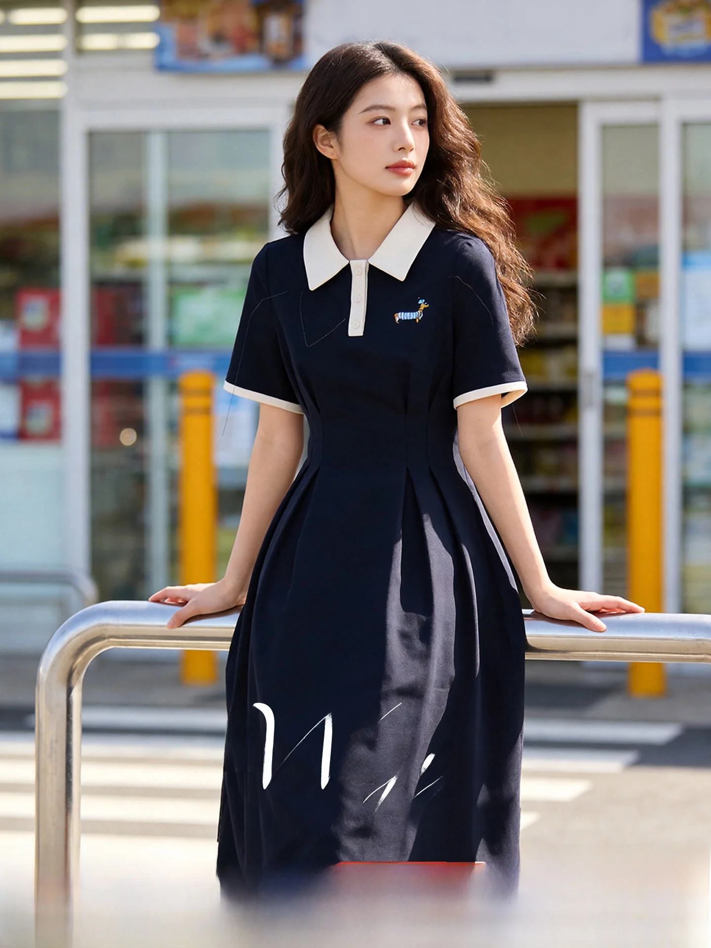 

Summer New Design Sensation Color Block Short Sleeve Women's Dress plus Size Commute Style A-Line Polyester Fiber Dress