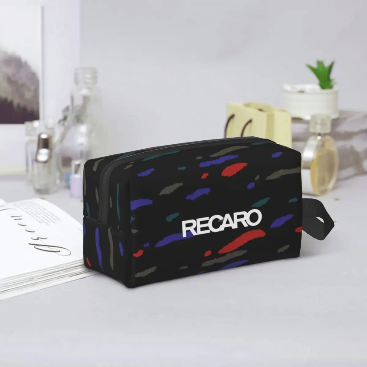 Custom Confetti 90s Seat Pattern Recaros Makeup Bag Women Travel Cosmetic Organizer Kawaii Storage Toiletry Bags view 5