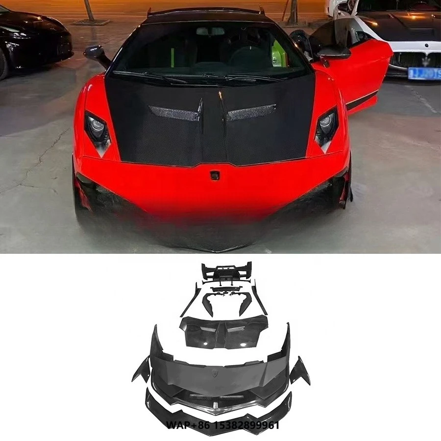 Kit de corpo meio fibra de carbono para gallardo lp550 lp560 lp570 estilo esporte amortecedor dianteiro fender difusor traseiro carro bodykit