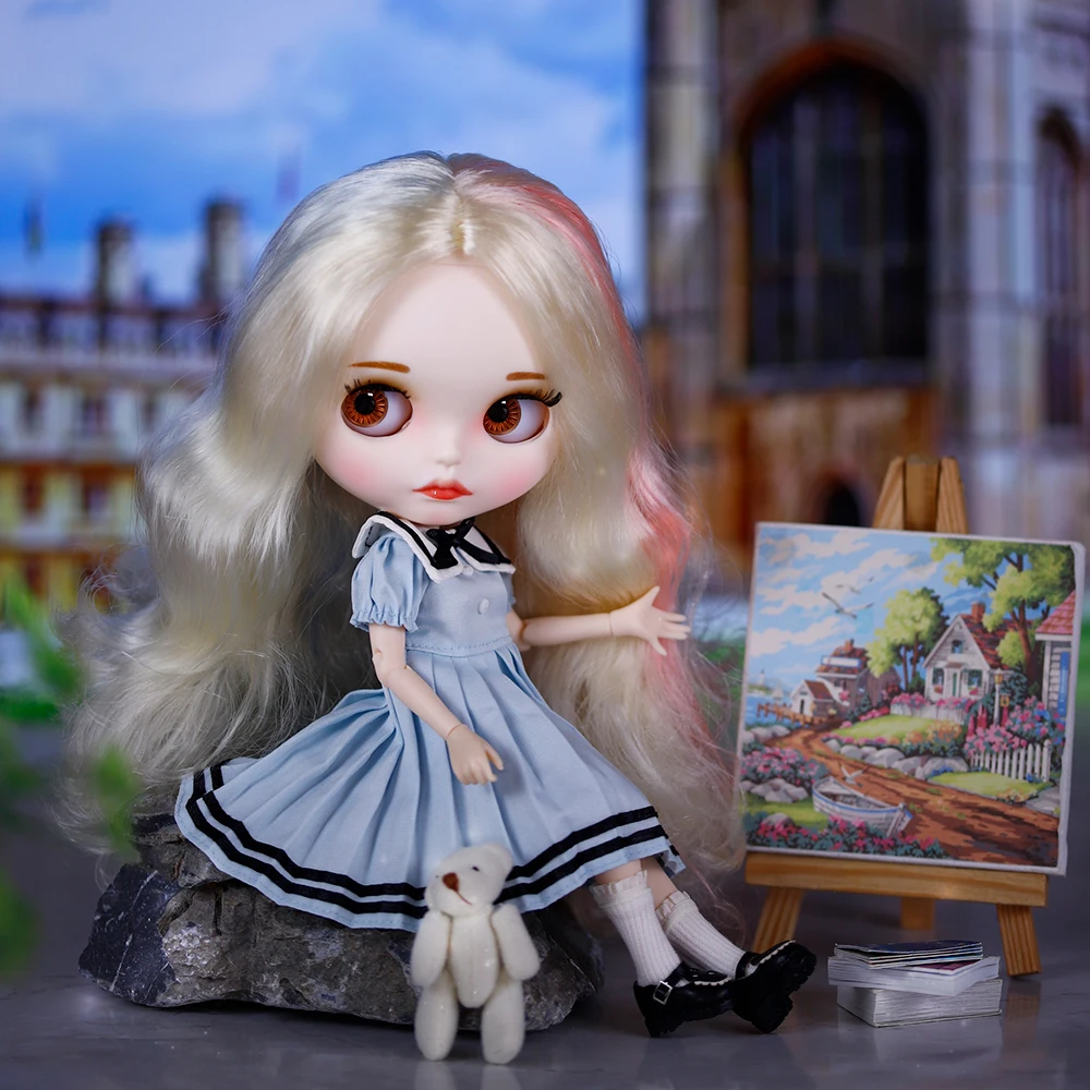 ICY DBS Blyth Doll BJD Jointed Body White Skin Matte Face Cute Set 1/6 30cm Girl Gift Anime SD