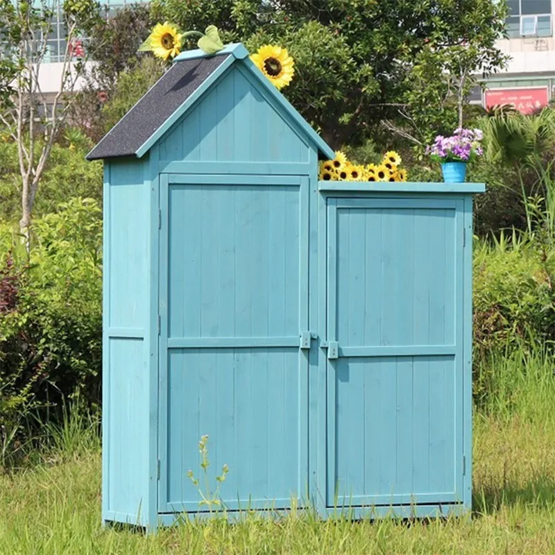 Outdoor solid wood storage cabinet, garden courtyard storage tool cabinet, large multi-functional glove box balcony solid wood
