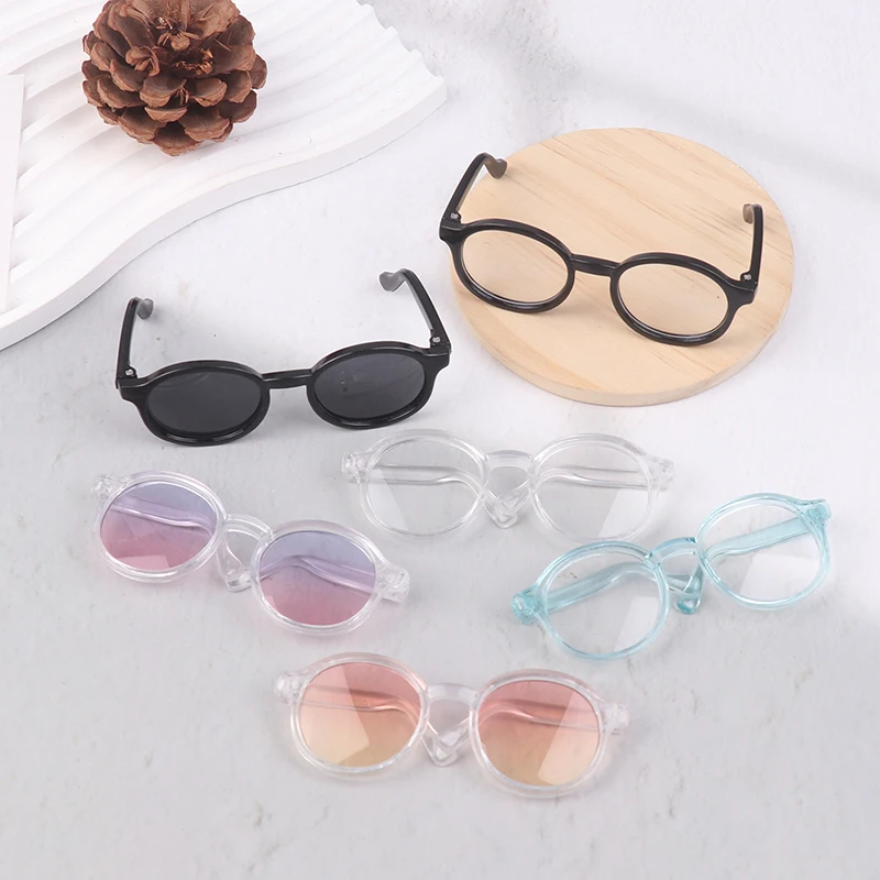 

1 шт., миниатюрные очки в круглой оправе с прозрачными линзами