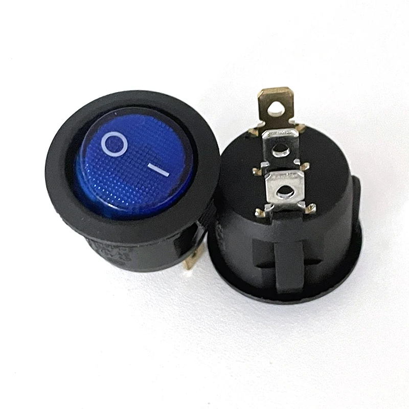 1pc Red Green Blue ON/OFF Round Rocker Toggle Switch 6A/250VAC 10A 125VAC Power Switch cap with Plastic Push Button Switch 3PIN