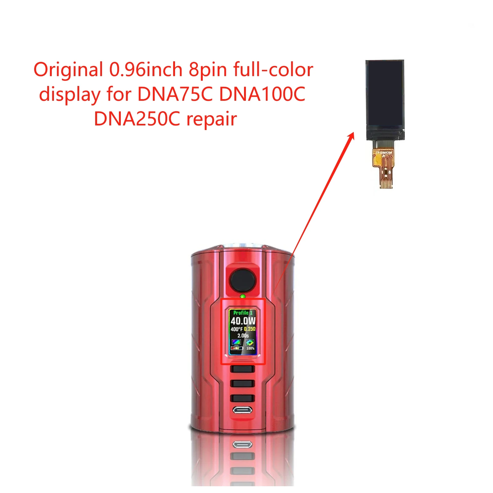 Original 0.96inch 8pin full-color display for DNA75C DNA100C DNA250C repair