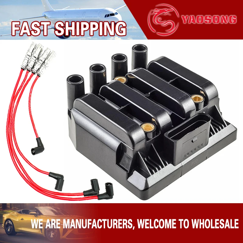 for VW NEW BEETLE Convertible CADDY III Box CADDY III Estate JETTA Ignition coil 06A905097 06A905104 06A905097A 0986221049 UF484
