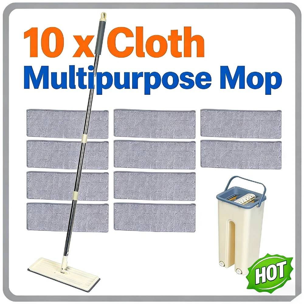 

Швабра для ванной комнаты с набором ведер. Сверхабсорбирующая подушечка для влажной и сухой уборки двойного назначения с удлиненной ручкой для домашнего коммерческого пола W.